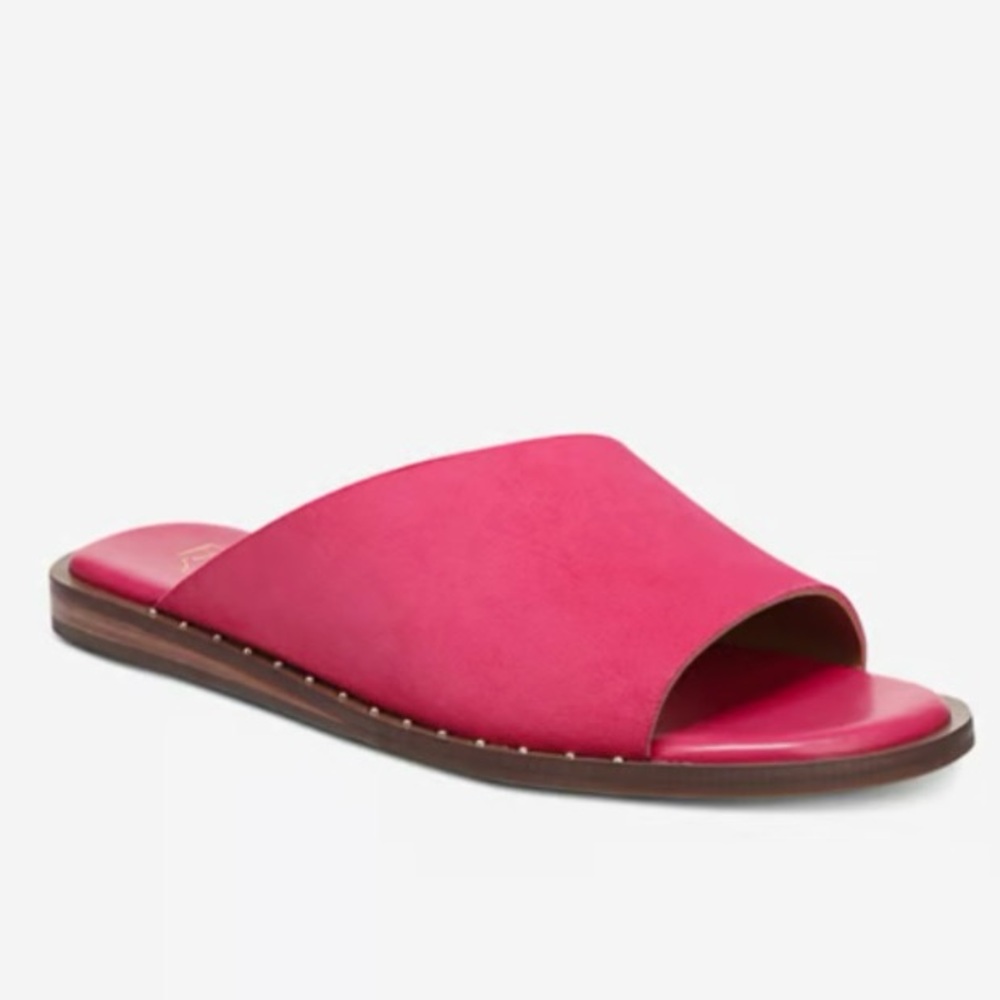 SUMMER MARKDOWN Franco Sarto Riviera Pink Suede Sandals Sleek Minimalist Design